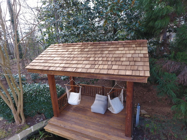 Cedar shingle roof, Atlanta residence — photo
