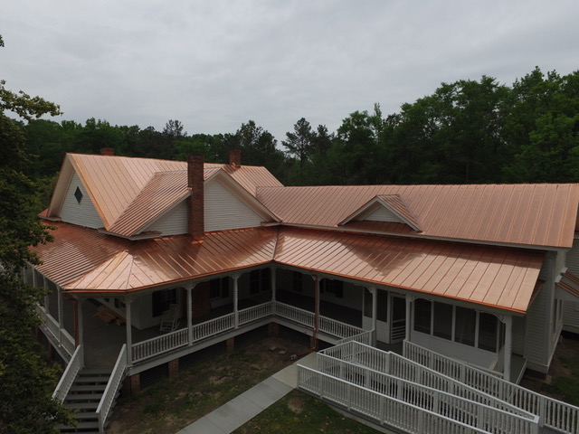 Copper roof, Bond Swamp Visitor Center — photo