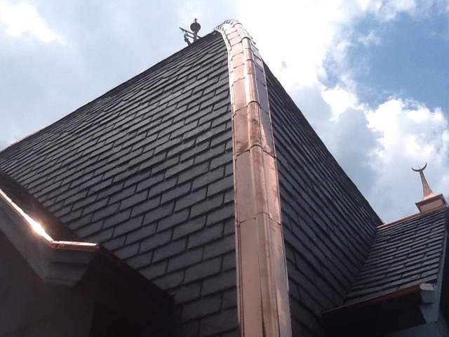 Slate and copper roofing on the Fayette County Courthouse in Georgia
