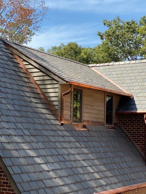 Slate roof and copper gutters, Greenville SC — photo
