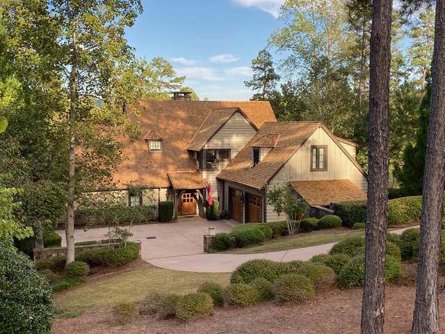 Cedar shingle roof with copper valleys on a mountain retreat at Lake Keowee, South Carolina