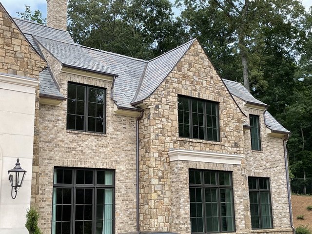 Multi-color slate roof, West Paces Atlanta — photo